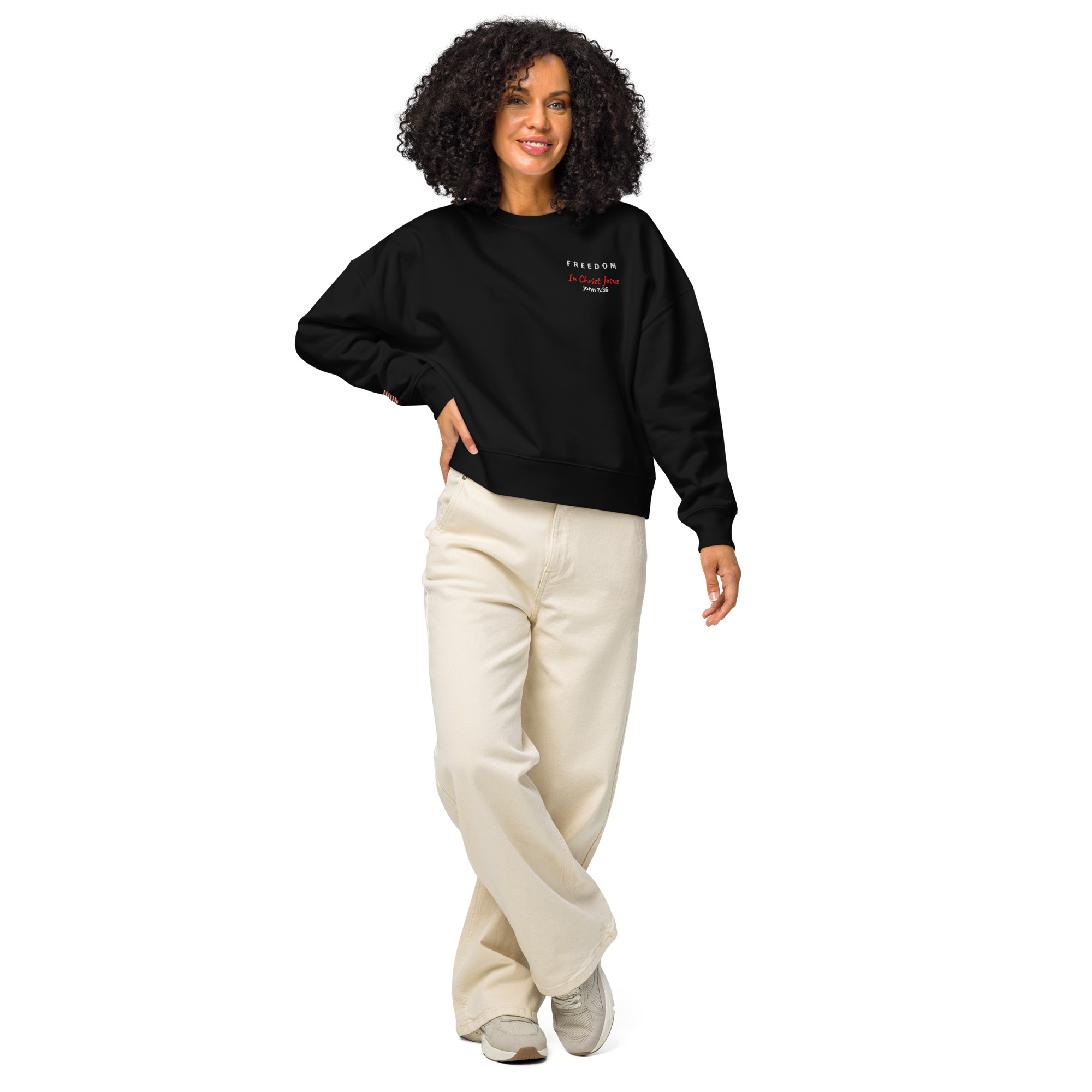 Freedom In Christ Jesus (John 8:36) Women’s Organic Crew Neck Sweatshirt