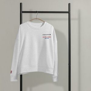 Freedom In Christ Jesus (John 8:36) Women’s Organic Crew Neck Sweatshirt
